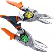 Mejor oferta Presch Set de Tijeras Cortachapas de Corte Recto y a la Derecha - Herramienta de Construcción en Yeso con Multiplicación de Palanca - Tijeras Pladur Profesional